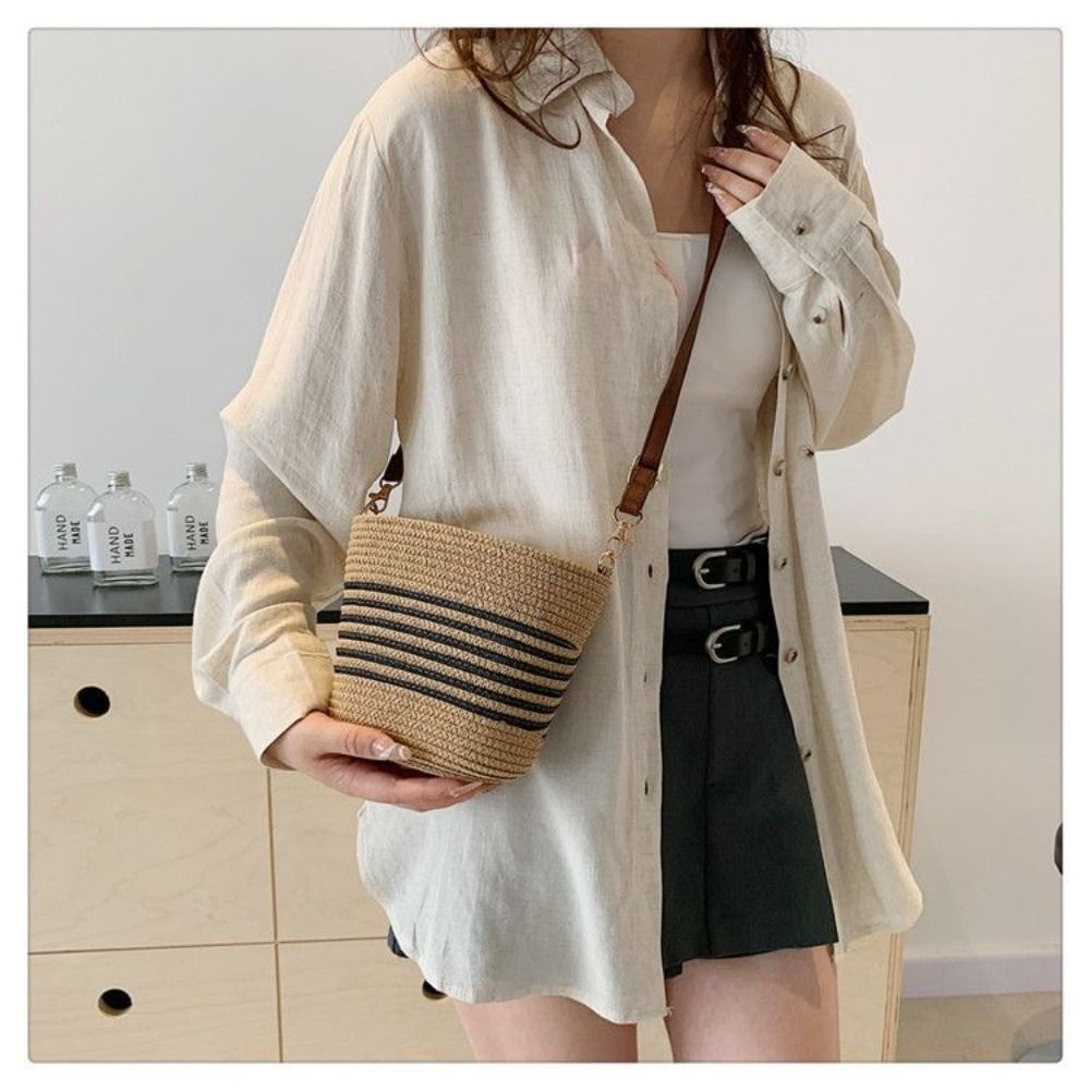 Coastal Stripe Bucket Tote - Image 2