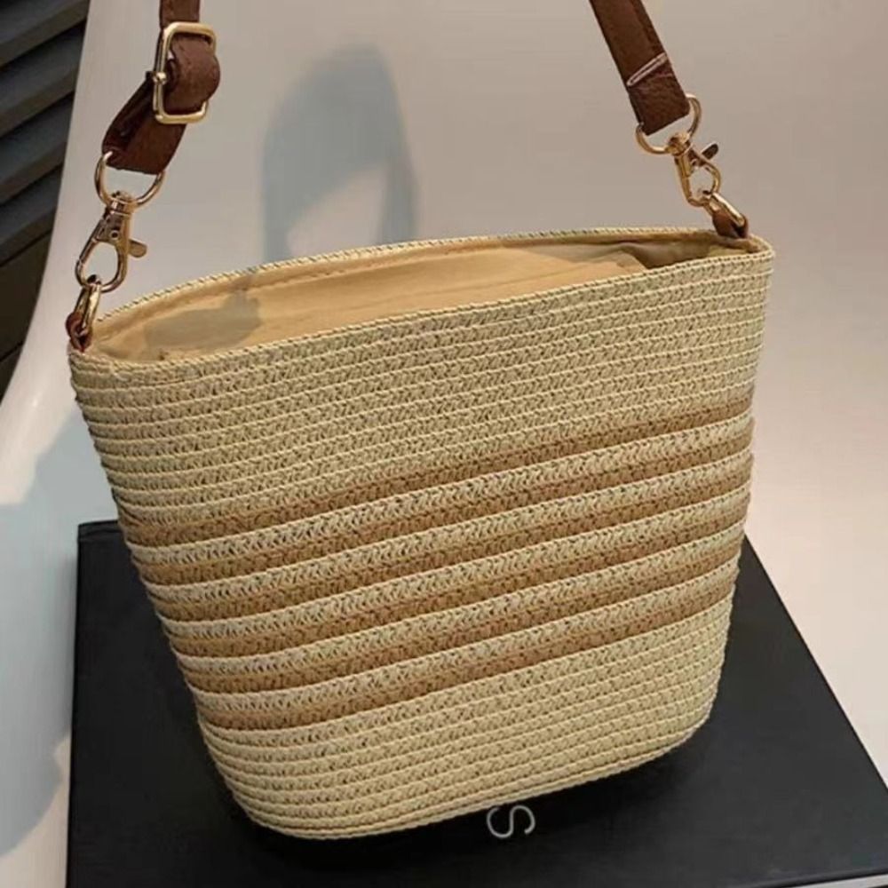 Coastal Stripe Bucket Tote - Image 4