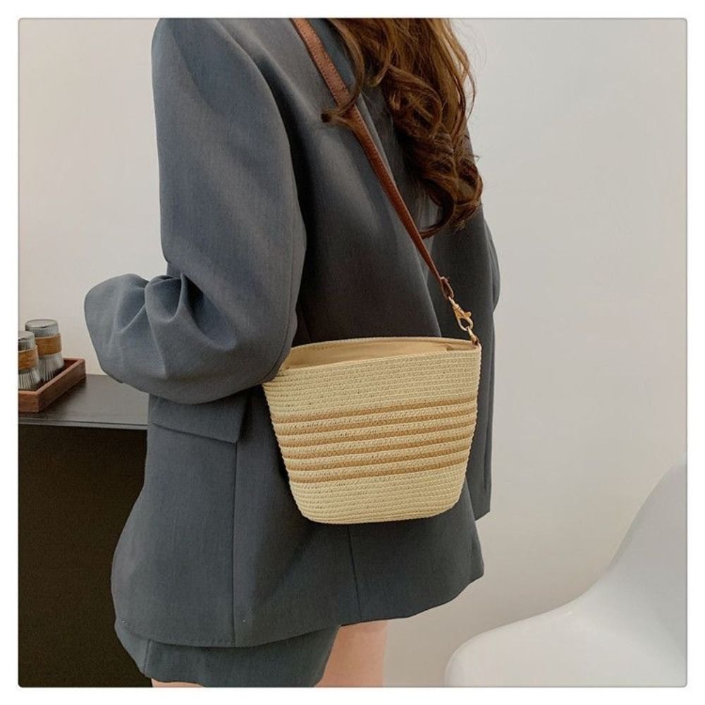 Coastal Stripe Bucket Tote - Image 10